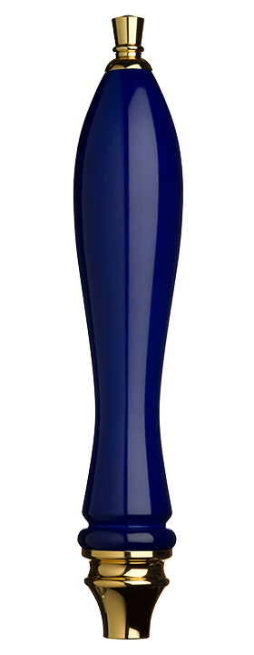 Large Blue Pub Tap Handle with Gold