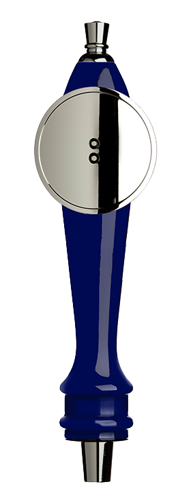 Medium Blue Pub Tap Handle with Silver Round Shield