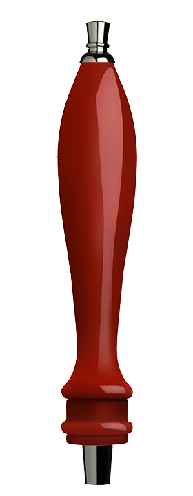 Medium Red Pub Tap Handle with Silver