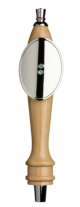 Medium Natural Pub Tap Handle with Silver Oval Shield