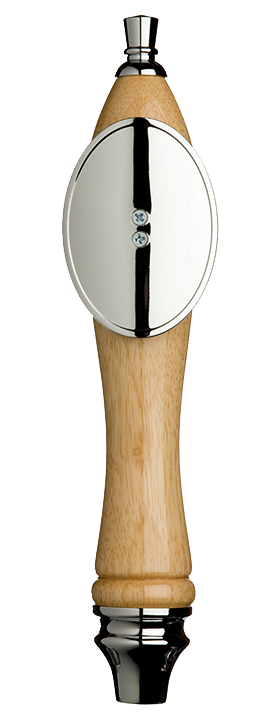 Large Natural Pub Tap Handle with Silver Oval Shield