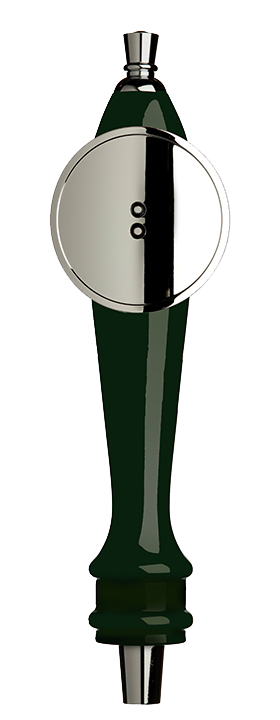Medium Green Pub Tap Handle with Silver Round Shield