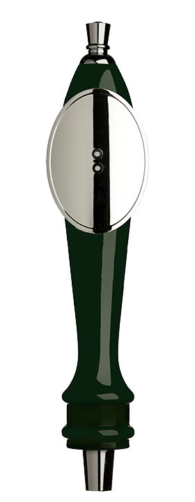 Medium Green Pub Tap Handle with Silver Oval Shield