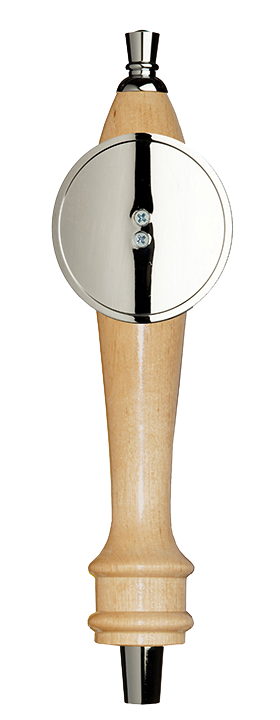 Medium Natural Pub Tap Handle with Silver Round Shield