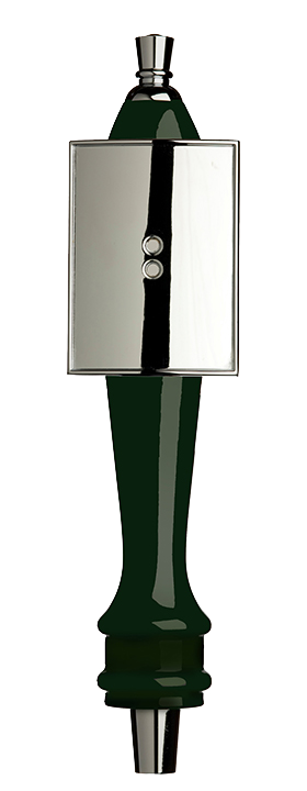 Medium Green Pub Tap Handle with Silver Rectangle Shield